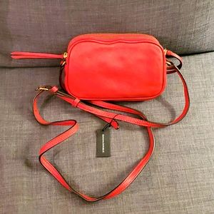 NWT banana republic red leather crossbody bag